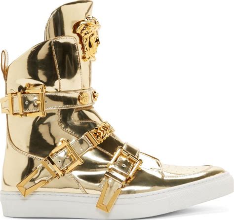 buy cheap versace sneakers|Versace zipped high top sneakers.